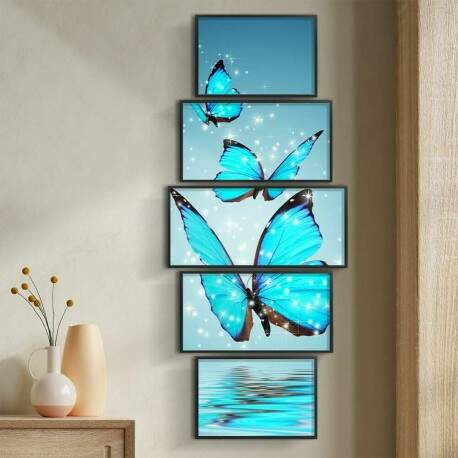 Kit 5 Quadros Decorativos Borboletas.jpg
