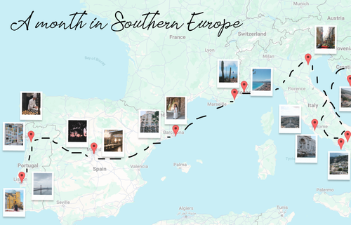 traveling southern europe for a month