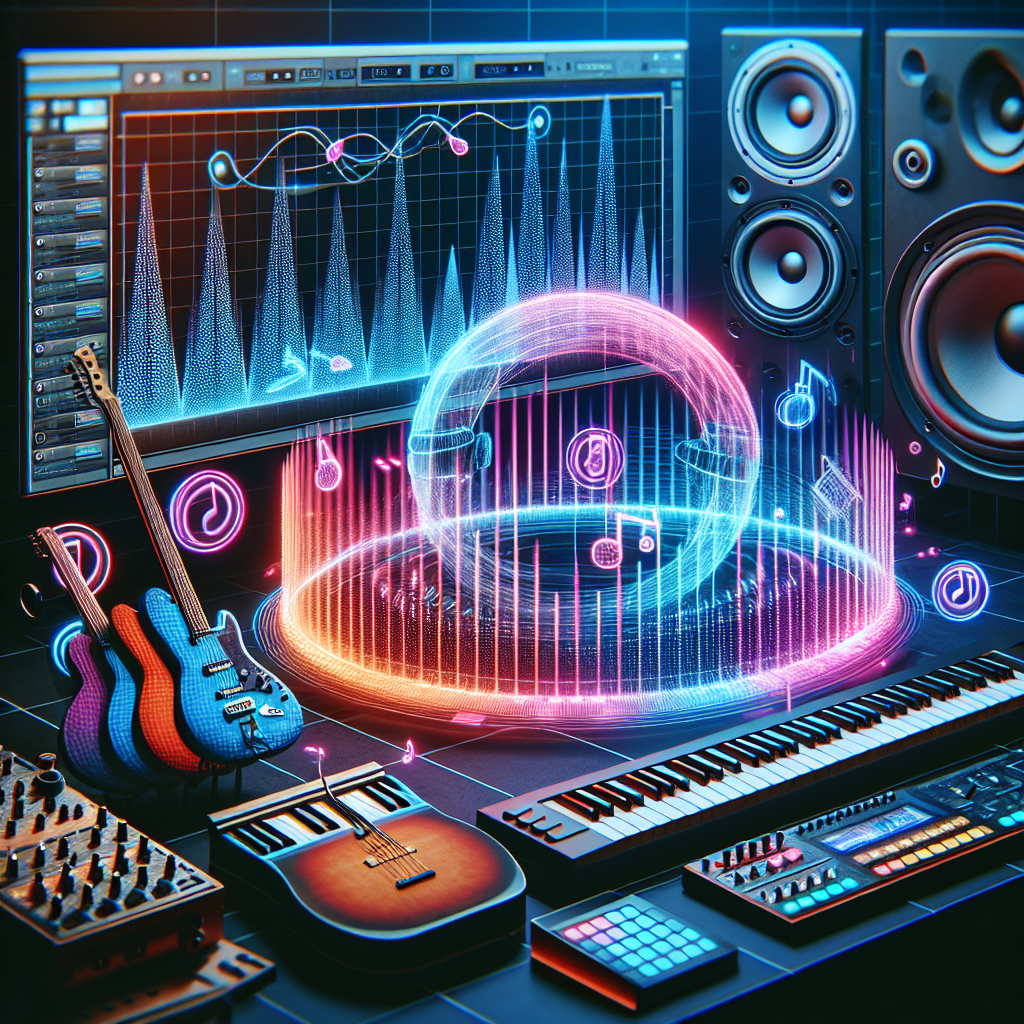 Virtual instruments showcasing a diverse array of digital synthesizers and samplers in a modern music production setup