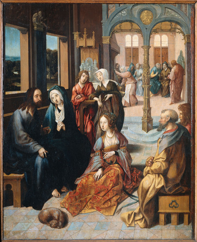 Engelbrechtsz, Cornelis Христос с Марией и Марфой, 1520, 54 cm х 44 cm, Дерево, масло