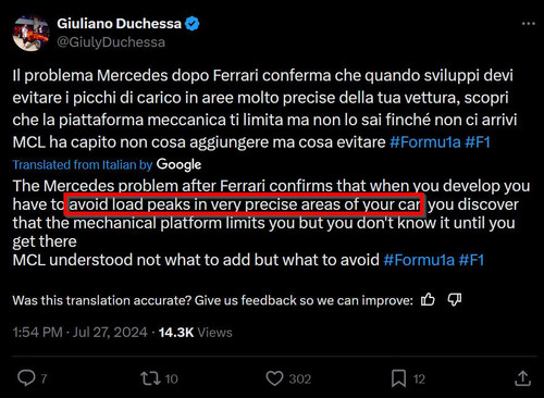 2024 07 28 14 50 49 Giuliano Duchessa on X Il problema Mercedes dopo Ferrari conferma che quando s