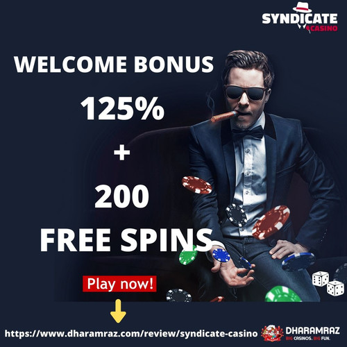 Syndicate casino Review by Dharamraz perks you free spins, no deposit bonus, casino bonus code, play slots casino, live casino, bitcoin games. Play online mobile casino at Dharamraz