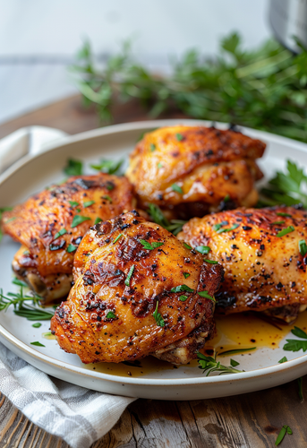 dterox A plate of perfectly cooked chicken thighs perfectly c 72f335a3 0985 48a1 b592 2bb420ae0c61 3.png