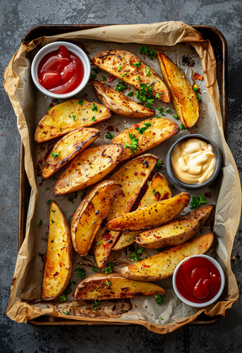 dterox A photo of large golden brown potato wedgers on an ove 04eef383 16bf 453e 989f a426c3c2d9b5 3.png
