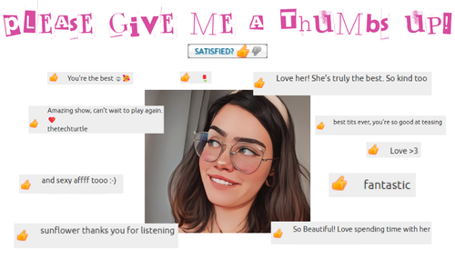 I like your show 1 i LOVE YOU 3 Support my kittens 4 LickSuck my finger 5 PM 10 ARMPIT 15 Doggy 20 S.png