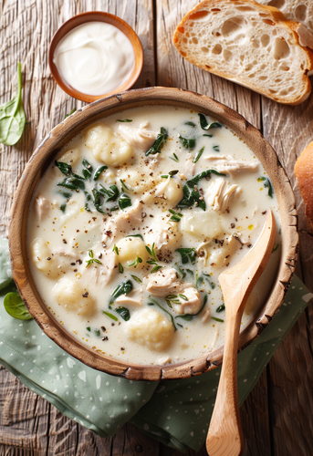 dterox this is Chicken and Gnocchi Soup. A bowl of cream soup e79d2cab 2490 43b6 821d be76d84cb2fd 1.png