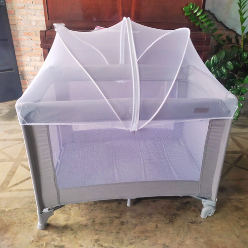 MaxiBaby Berço Portátil Infantil Cercado 0 15kg Lazy, Cinza.jpg