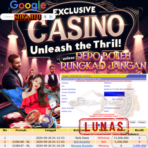 SELAMAT KEPADA ID XXXX JACKPOT LIVE CASINO ROULETTE DI WEB SHIOJITU
