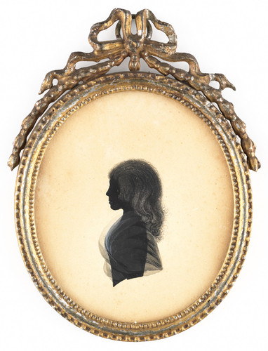 Schaasberg, Simon Силуэтный портрет девушки, 1800, 10,3 cm x 9 cm, Бумага, чёрно белая кисть