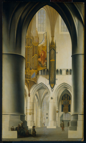 Saenredam, Pieter Jansz Интерьер церкви Святого Бавона в Харлеме, 1636, 93,7 cm х 55,2 cm, Дерево, м