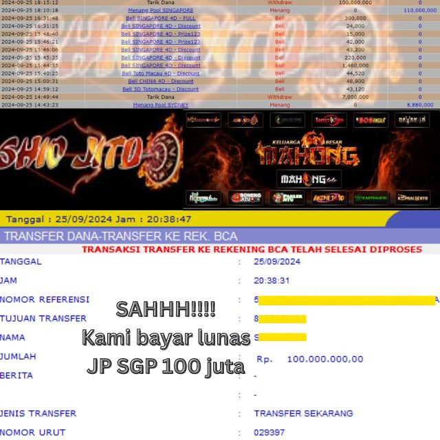 SELAMAT KEPADA ID XXXX JACKPOT POOL SINGAPORE DI WEB SHIOJITU