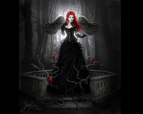 HD wallpaper gothic angel gothic angel red head crow roses.jpg
