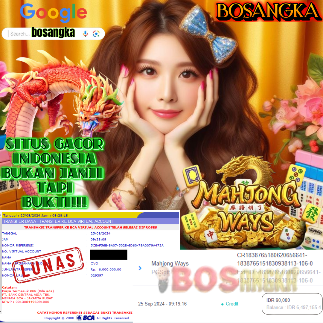 SELAMAT KEPADA ID XXXX JACKPOT PERMAINAN MAHJONGWAYS PG SOFT DI WEB BOSANGKA