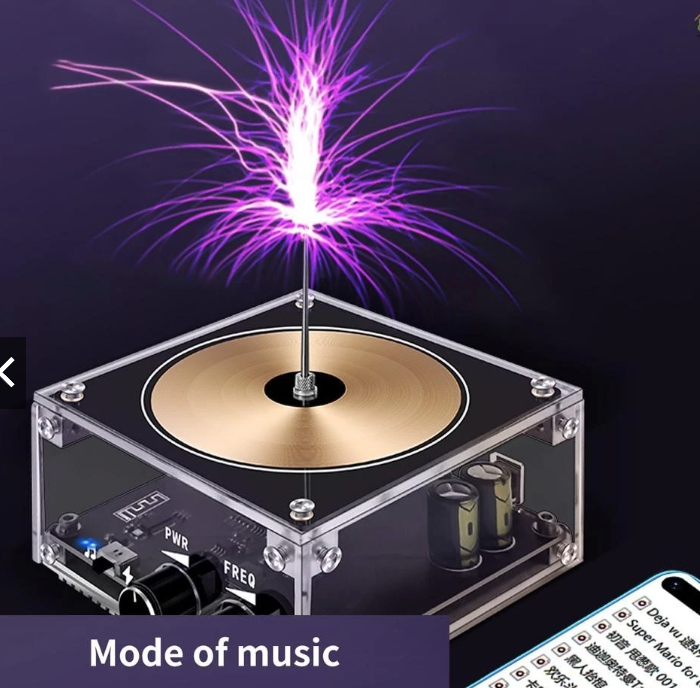 wohobr BT Versão Multifuncional Eletrônica Móvel Tesla Módulo De Bobina Relâmpagos Artificiais Gerador De Arco Elétrico Ciência De Transmissão De Som Sem Fio Cavilha De Brinquedo Experimental