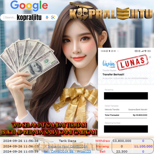 SELAMAT KEPADA ID XXXX JACKPOT POOL TOTO CAMBODIA DI WEB KOPRALJITU