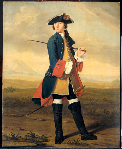 Regters, Tibout Ludolf Bakhuysen II (1717 82). Художник в униформе драгуна, 1748, 52,5 cm х 42,5 cm,
