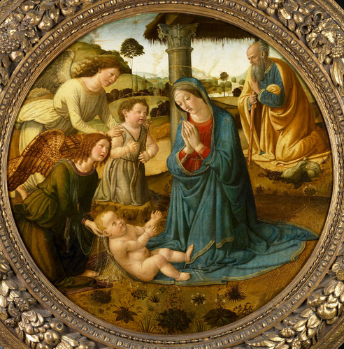 Rosselli, Cosimo Поклонение Младенцу, 1507, диаметр 114,5 cm, Дерево, масло