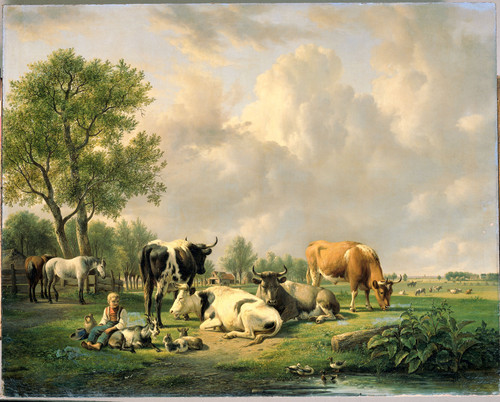 Ravenswaay, Jan van Луг с крупным рогатым скотом, 1837, 96 cm x 122 cm, Холст, масло