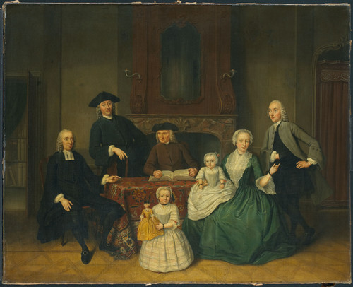 Regters, Tibout Семейный портрет амстердамских меннонитов, 1752, 67,5 cm х 84 cm, Холст, масло