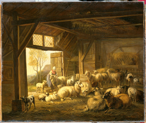 Ravenswaay, Jan van Овцы и козы в сарае, 1821, 65 cm x 77 cm, Холст, масло