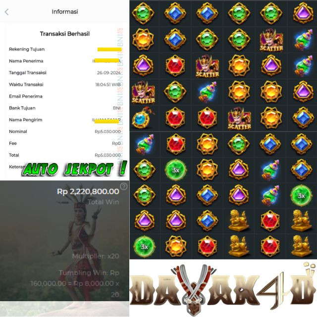 SELAMAT KEPADA ID XXXX JACKPOT PERMAINAN GATOT KACA DI WEB DAYAK4D