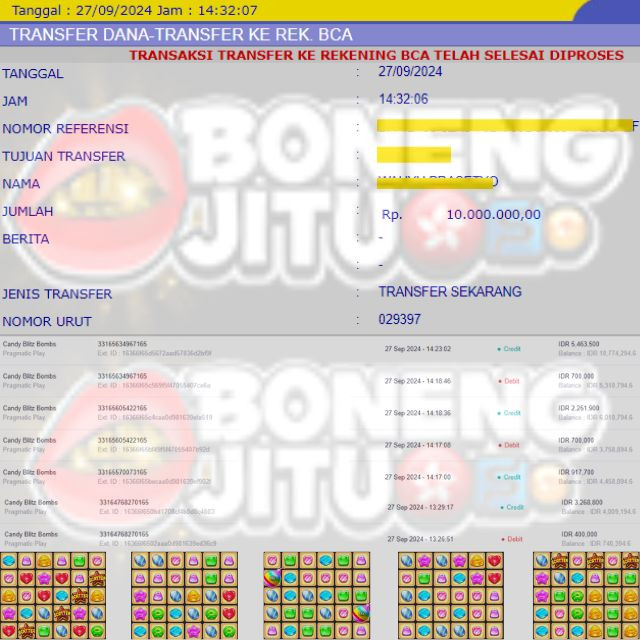 SELAMAT KEPADA ID XXXX JACKPOT PERMAINAN Candy Blitz Bombs DI WEB BONENGJITU