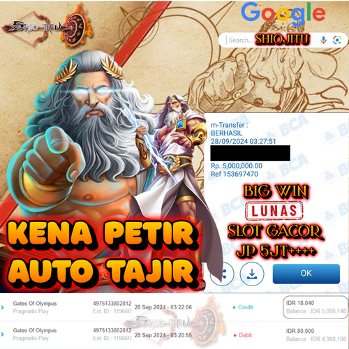 SELAMAT KEPADA ID XXXX JACKPOT PERMAINAN GATES OF OLYMPUS PP SLOT DI WEB SHIOJITU