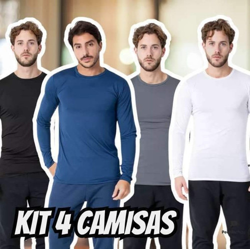 Kit 4 Camisa Térmica Proteção Solar 50+ Tecido Uv Gelado Dry.jpg