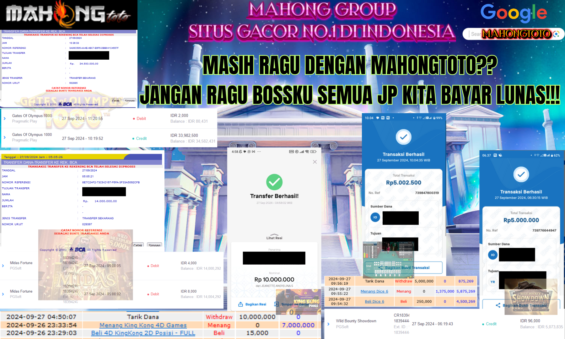 BUKTI WD WEB MAHONGTOTO SITUS GACOR NO.1 DI INDONESIA