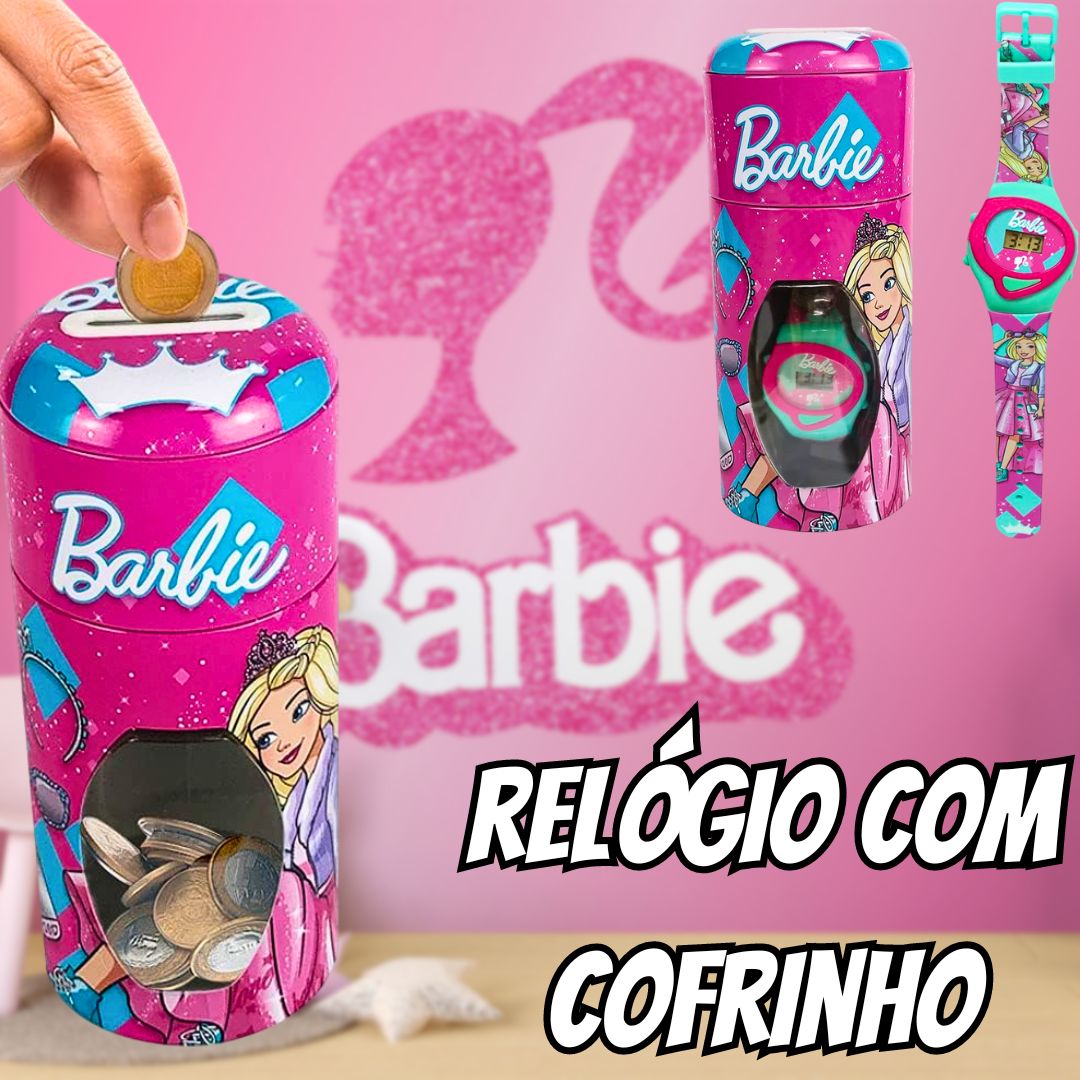 Barbie – Relógio Digital no Cofrinho, Multicor