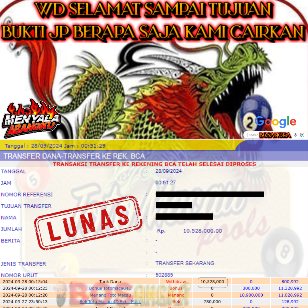 SELAMAT KEPADA ID XXXX JACKPOT POOL TOTO MACAU DI WEB BOSANGKA