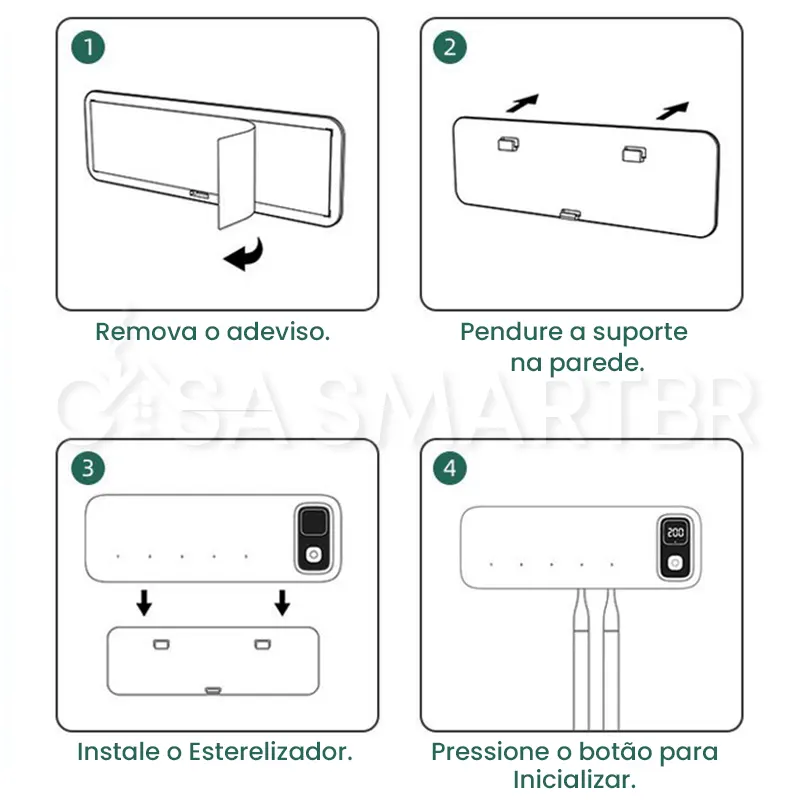 Porta Escova de Dentes Esterilizador UV