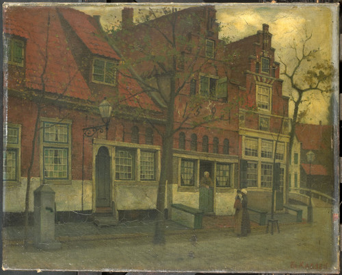 Karsen, Eduard Дом на Бреедстрат в Энкхёйзене, 1900, 37 cm х 45 cm, Холст, масло