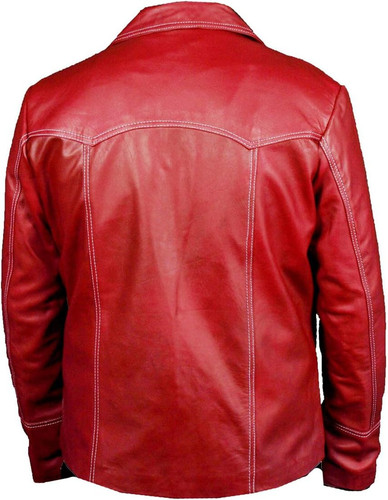 Men's Fight Club Faux Leather Coat Burgundy Color1.jpg
