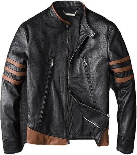 Men's Wolverine Distressed Leather Jacket Genuine Cowhide, Moto & Biker Style (US, Alpha, Large, Reg.jpg