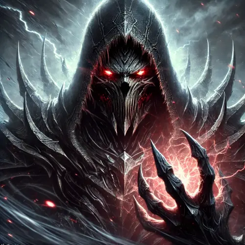 DALL·E 2024 09 10 20.39.42 A character portrait of Azgaroth, a dark and powerful figure cloaked in s.webp