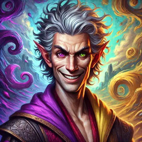 DALL·E 2024 09 10 20.38.17 A character portrait of Sheogorath, the Daedric Prince of Madness. Sheogo.webp
