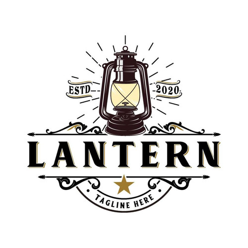 lamp vintage logo vintage style ilustration design vector.jpg