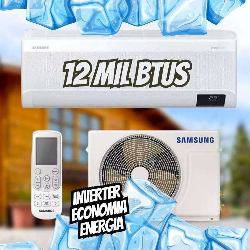 Ar-condicionado Split Inverter Samsung WindFree Sem Vento 12.000 BTUs Frio AR12AVHABWKNAZ Branco 220V Branco