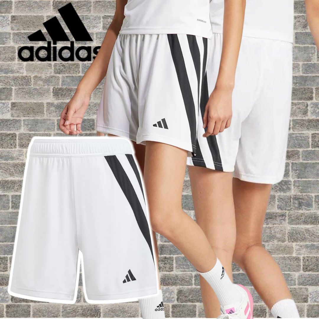 Calção Adidas Fortore 23 Feminino – Branco+Preto