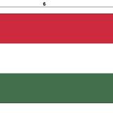 The Hungary flag with proportions.