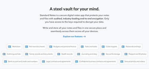 Think fearlessly with end-to-end encrypted notes and files.