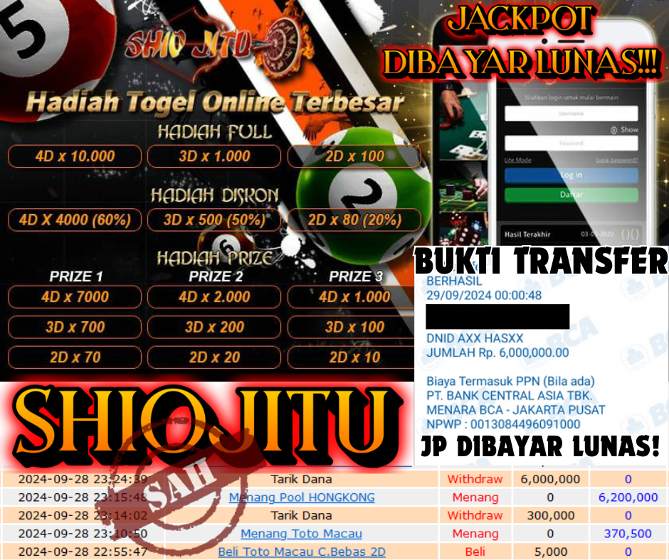 SELAMAT KEPADA ID XXXX JACKPOT POOL HONGKONG DI WEB SHIOJITU