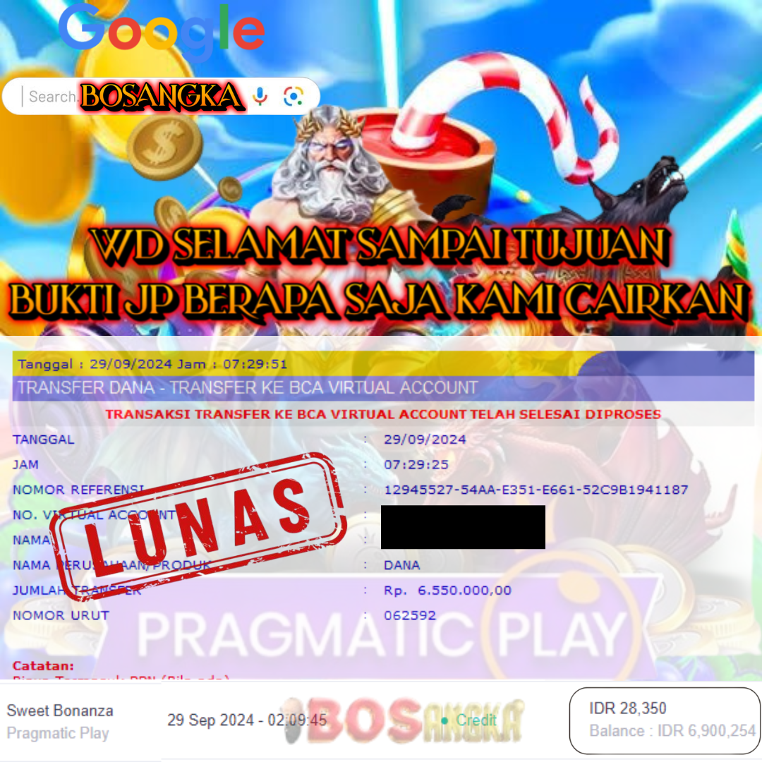 SELAMAT KEPADA ID XXXX JACKPOT PERMAINAN Sweet Bonanza Pragmatic Play DI WEB BOSANGKA