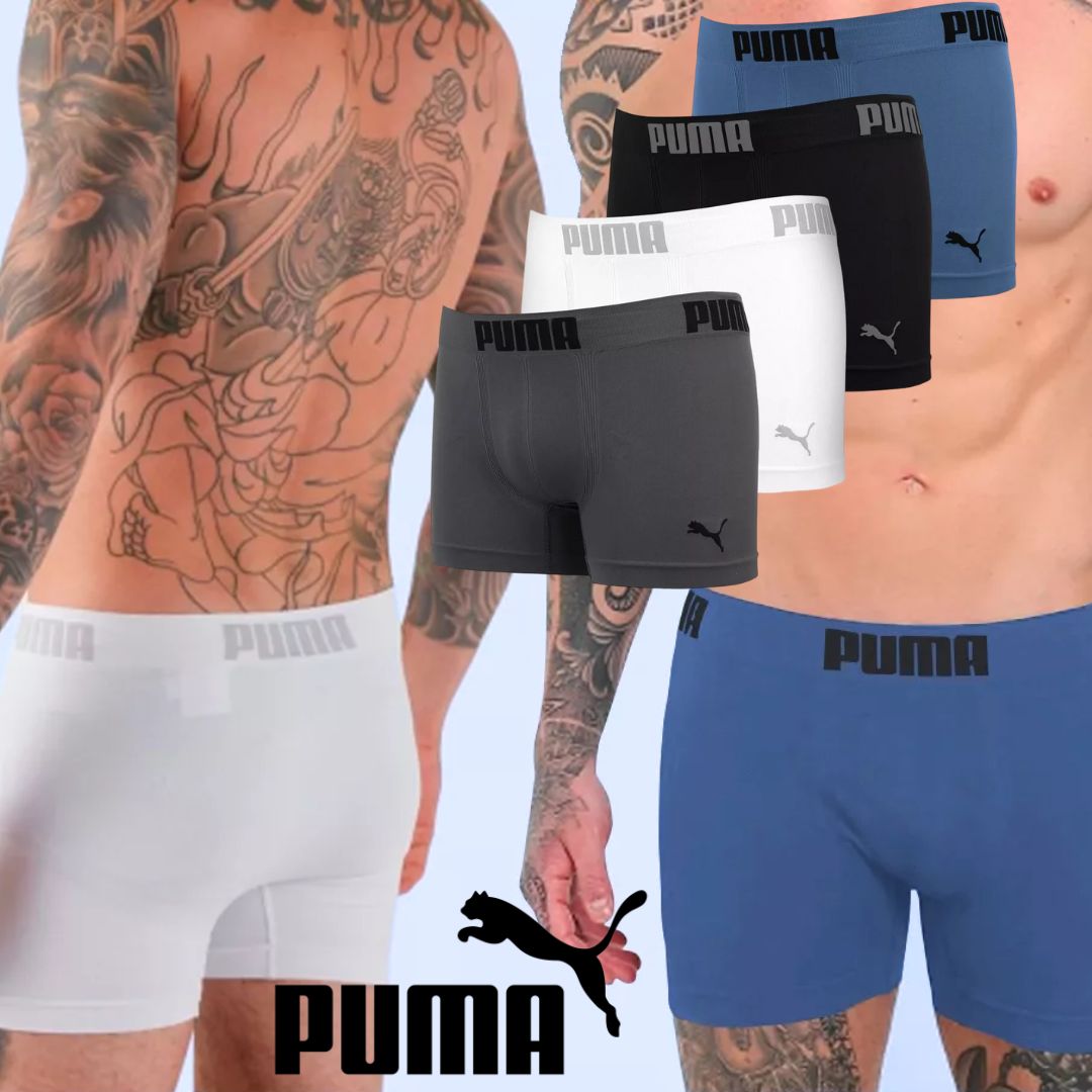 Kit 4 Cuecas Boxer Puma Masculina Box Sem Costura Original