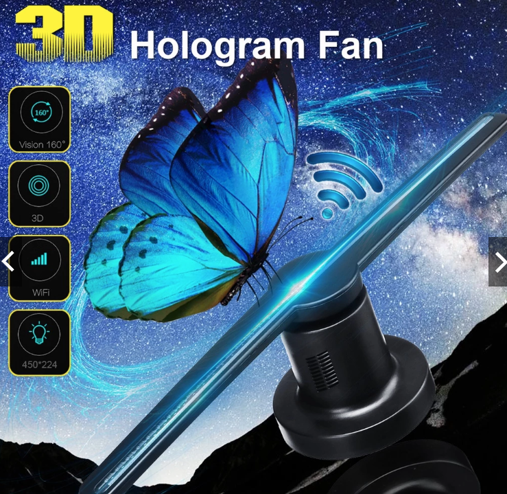 Lâmpada De Holograma 3D 224 Projetor Holográfico Ventilador LED Leitor Publicidade AC100 ~ 240V 50/60Hz