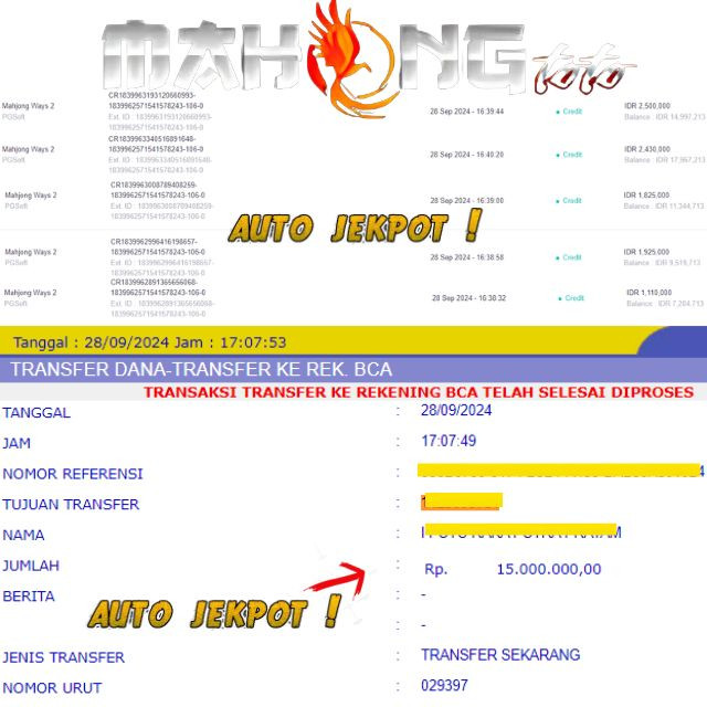 SELAMAT KEPADA ID XXXX JACKPOT PERMAINAN Mahjong Ways 2 PGSoft DI WEB MAHONGTOTO