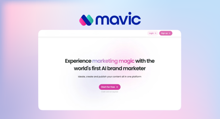 mavic is your business's AI brand marketer for strategy, ideation, content creation and publishing