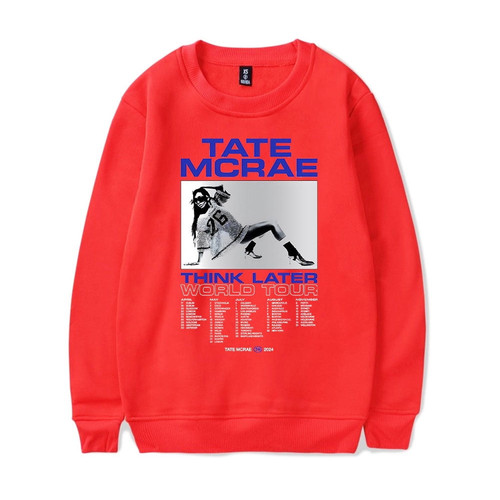 Tate McRae Hoodie THINK LATER World Tour 2024 Merch Crewncek Sweatshirt Casual Clothing Suit Unisex,.jpg