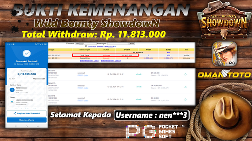 OMANTOTO JACKPOT SLOT WILD BOUNTY SHOWDOWN Rp. 11.813.000